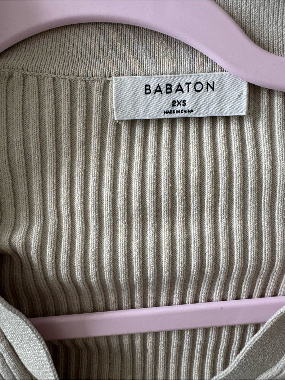 Babaton Ribbed Knit Collared Top — Cream - Picture 3 of 3
